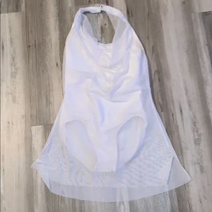 White leotard with mesh